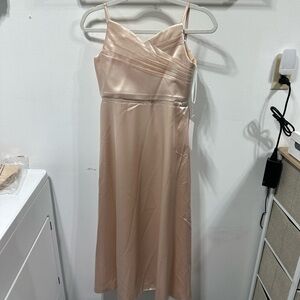 Rose Gold Girls Elegant Satin Evening Dress